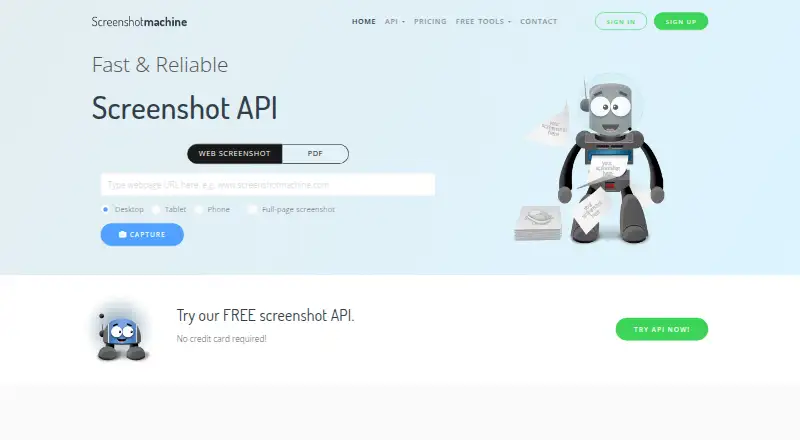 Screenshot Machine's website