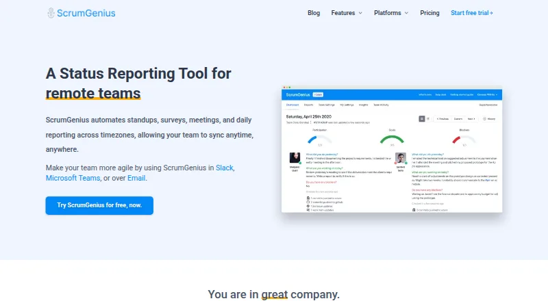 ScrumGenius's website