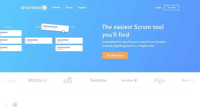 The Scrumwise homepage