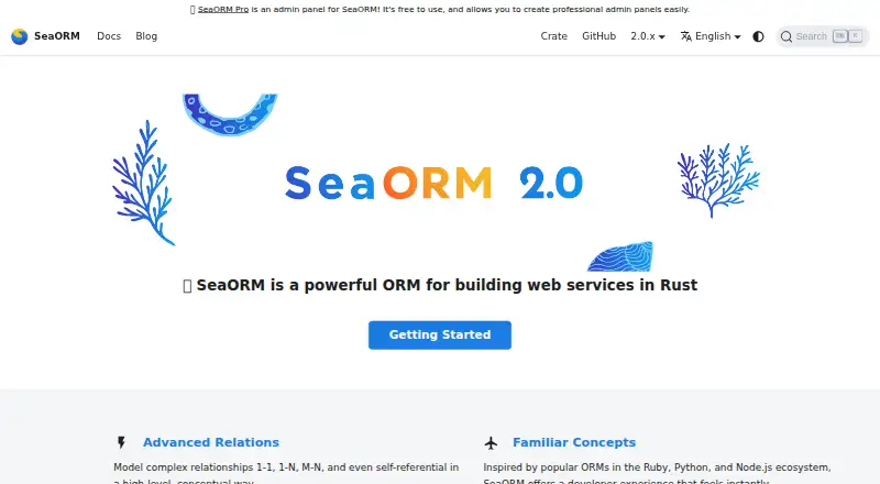 SeaORM's website
