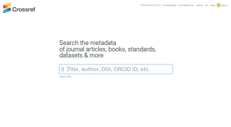 Crossref Metadata Search's website