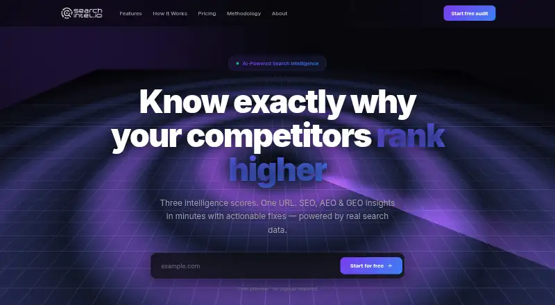 The SearchIntel.io homepage