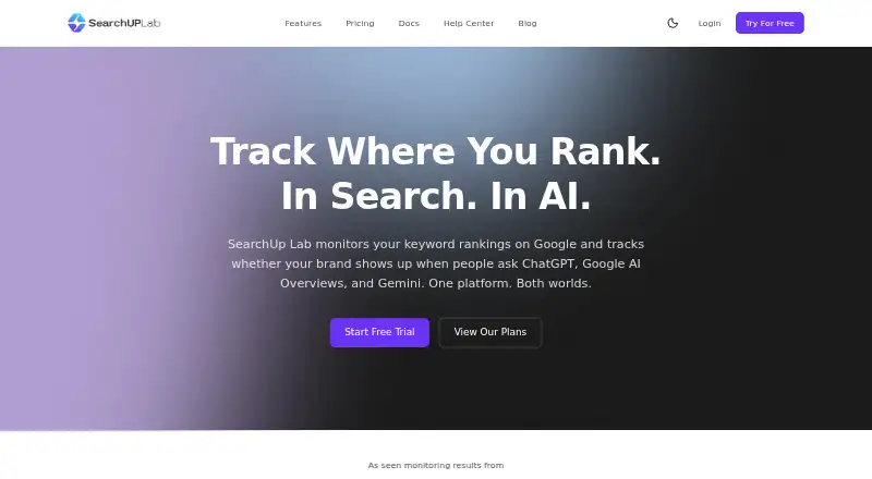The SearchUp Lab homepage