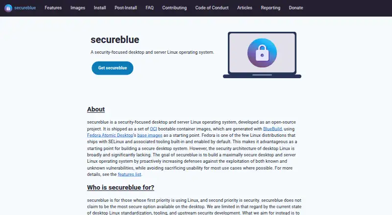secureblue's website