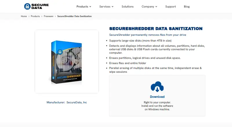 SecureShredder's website