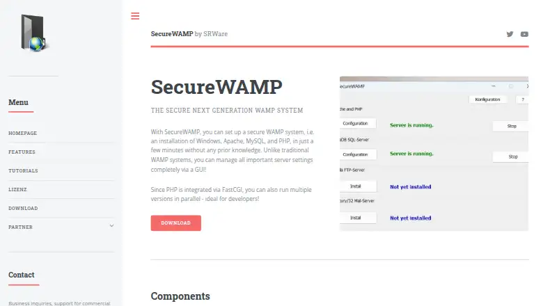 SecureWAMP's website