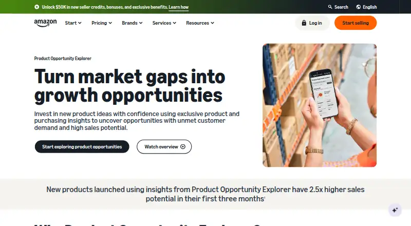 Amazon Product Opportunity Explorer's website