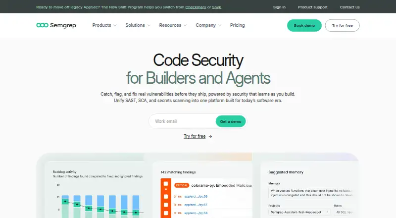 The Semgrep Supply Chain homepage