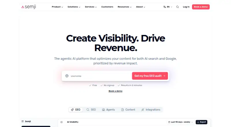 The Semji homepage