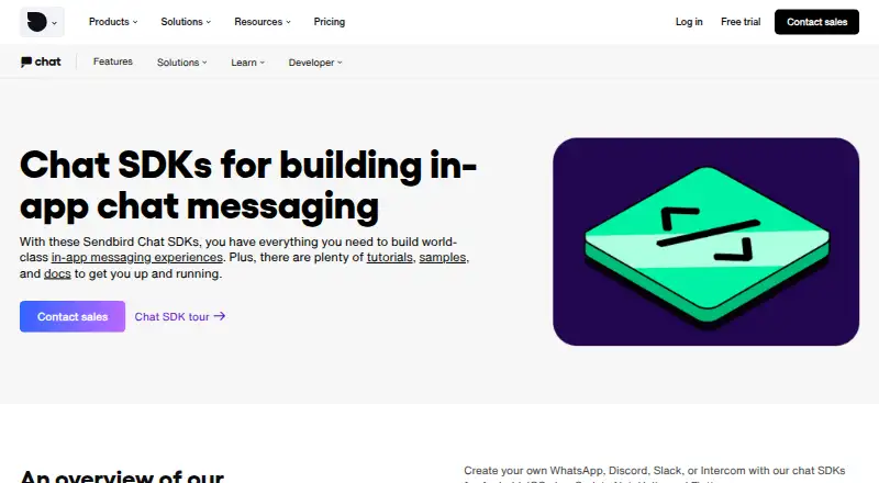 Sendbird Chat's website