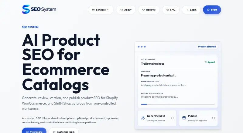 SEO System's website