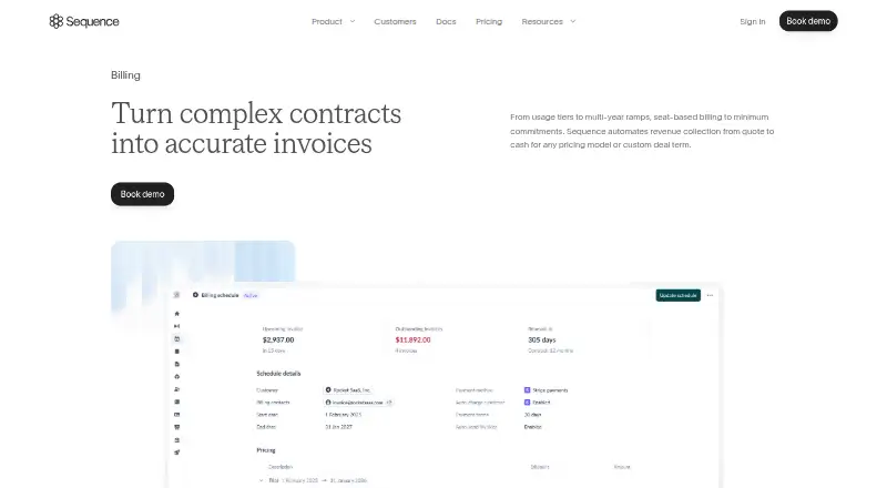Sequence Billing's website