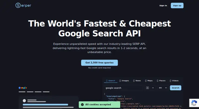 Serper's website