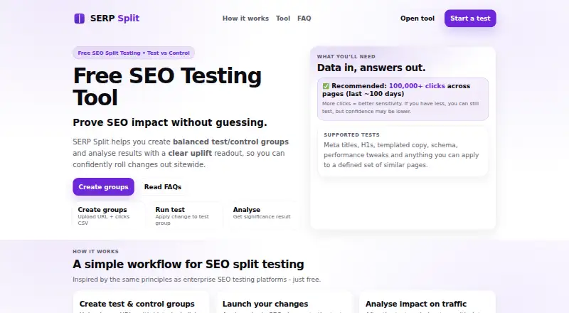 SERP Split's website
