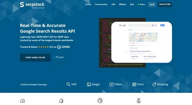 Serpstack's website