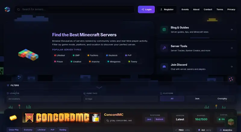 ServerList's website