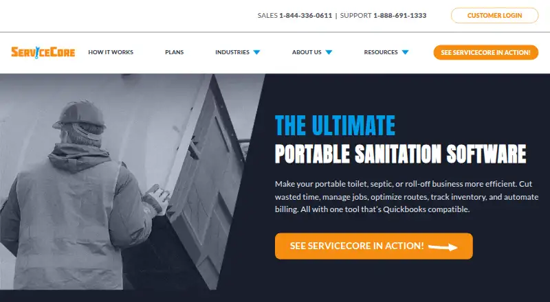 ServiceCore's website