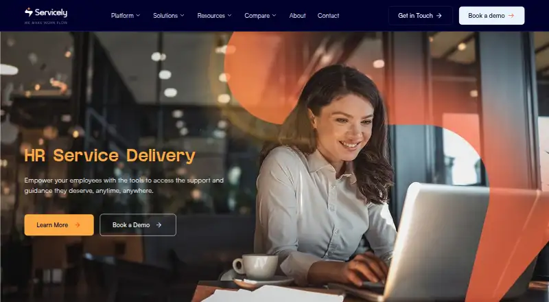 Servicely HR Service Delivery's website