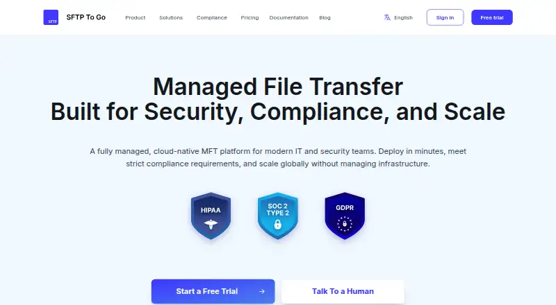 SFTP To Go's website