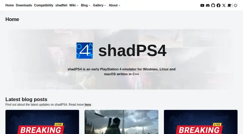 ShadPS4's website