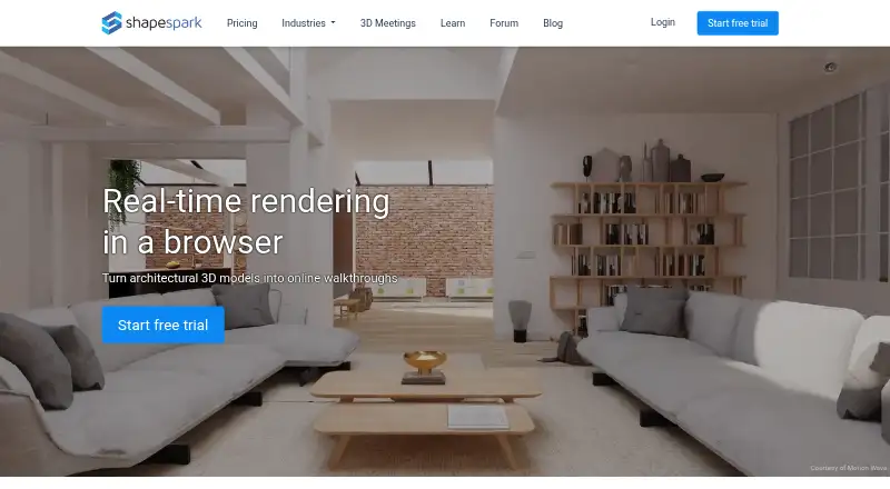 The Shapespark homepage