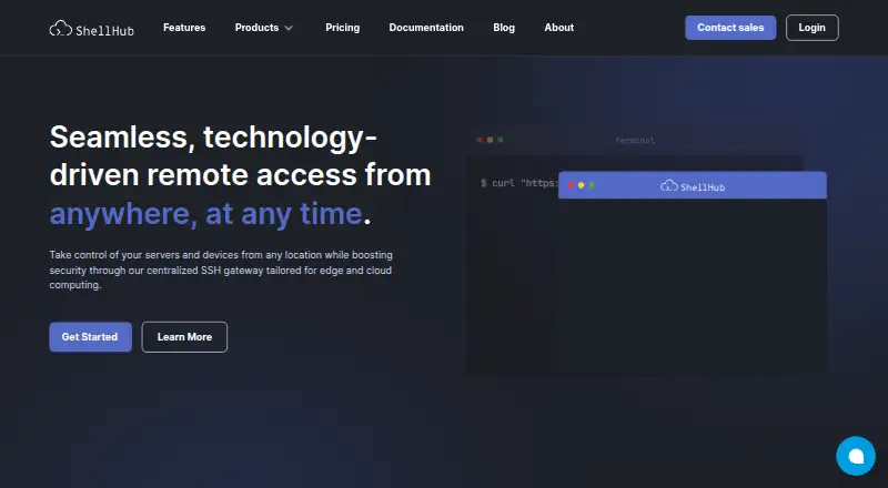 ShellHub's website