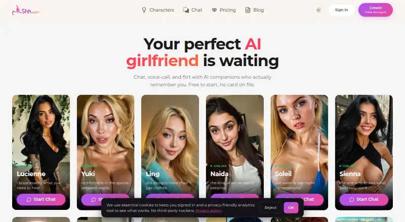 The Shh homepage