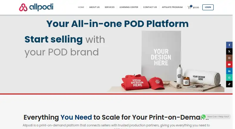 AllPODI's website