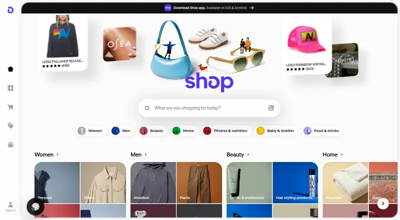 Shop's website