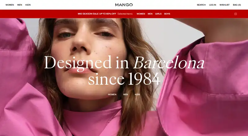 Mango's website