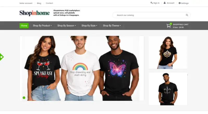 ShopInHome's website