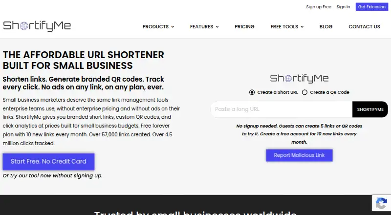 ShortifyMe's website