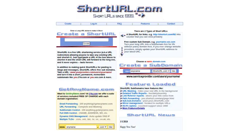 ShortURL.com's website