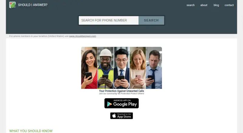 Should I Answer?'s website