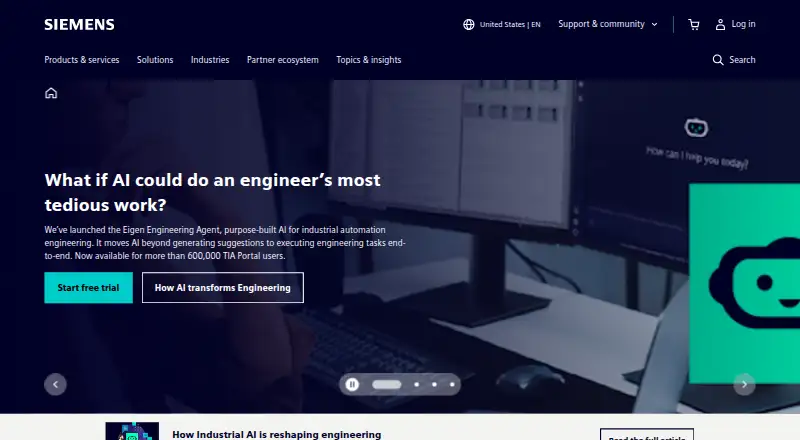Siemens Performance Insight's website