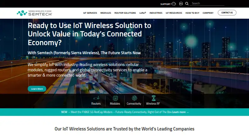 Sierra Wireless AirVantage's website
