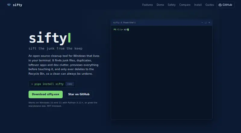 Sifty's website