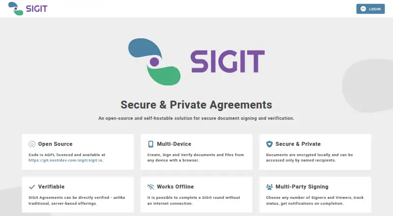 The SIGit homepage