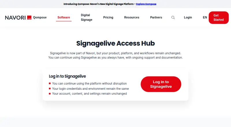Signagelive's website