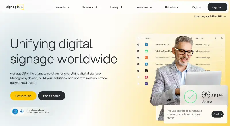 SignageOS's website