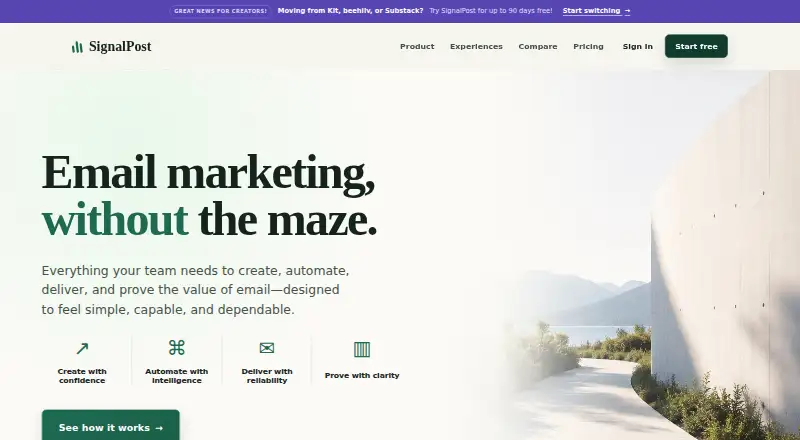 The SignalPost homepage