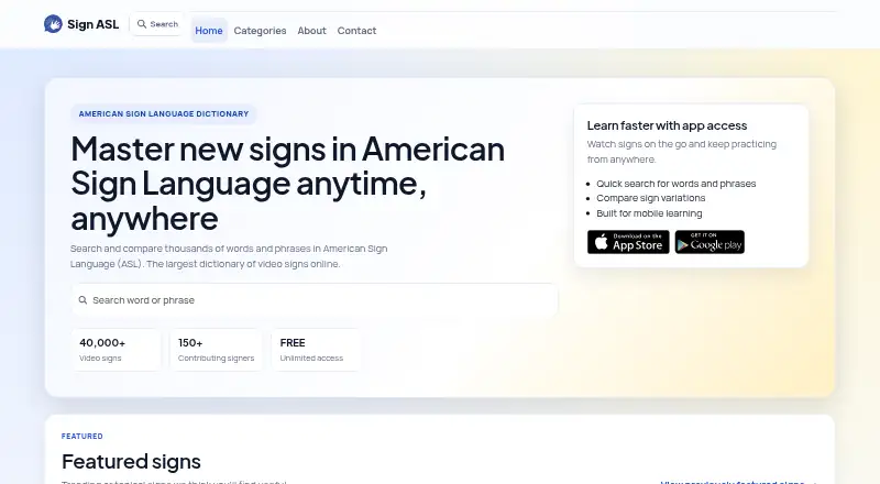 Sign ASL's website