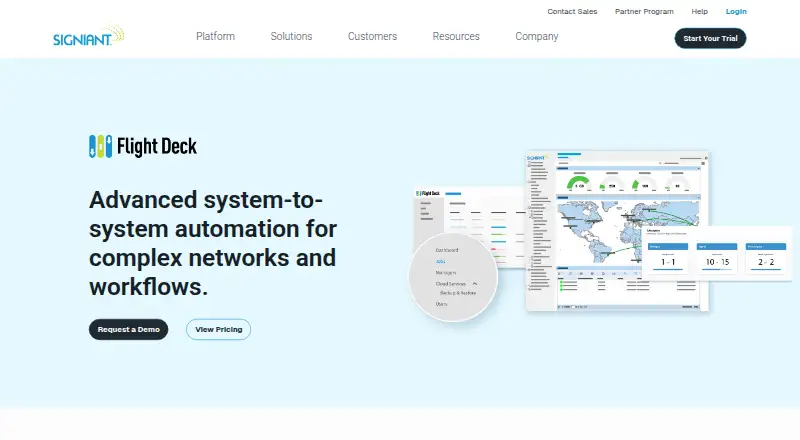 Signiant Flight Deck's website