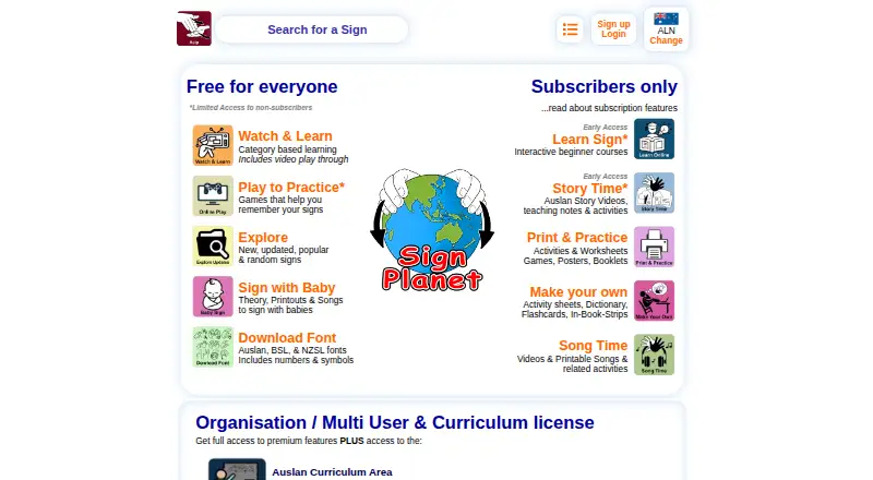 Signplanet's website