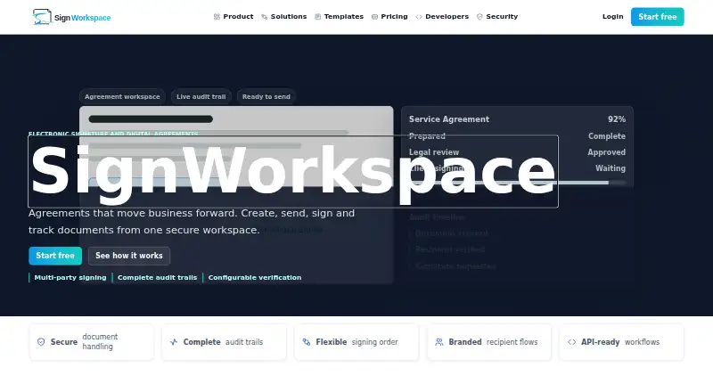 SignWorkspace's website