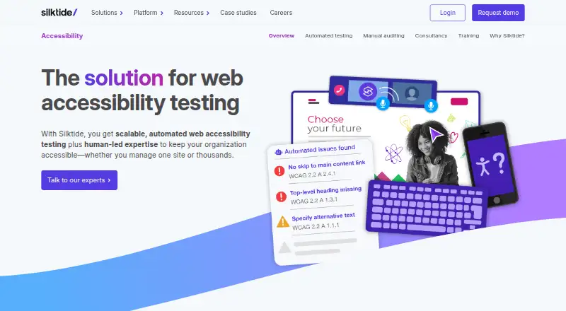 The Silktide Accessibility homepage