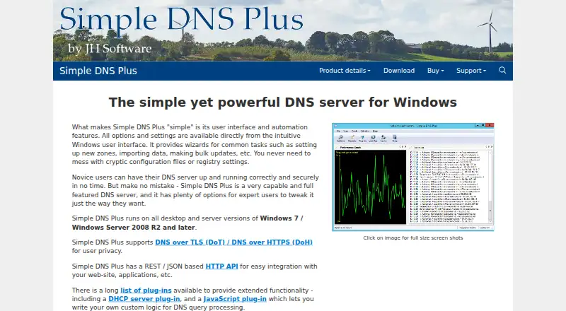 Simple DNS Plus's website