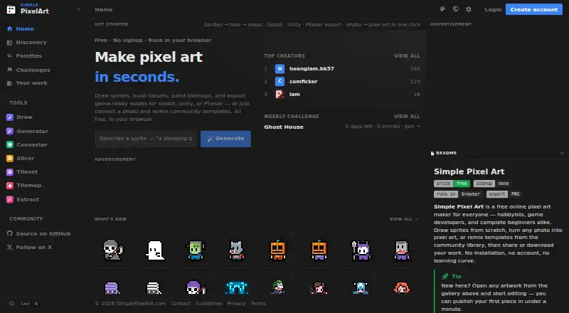 Simple Pixel Art's website
