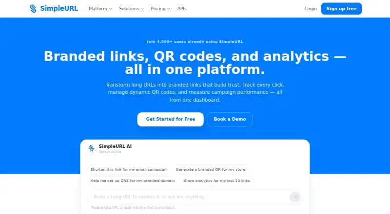 SimpleURL's website