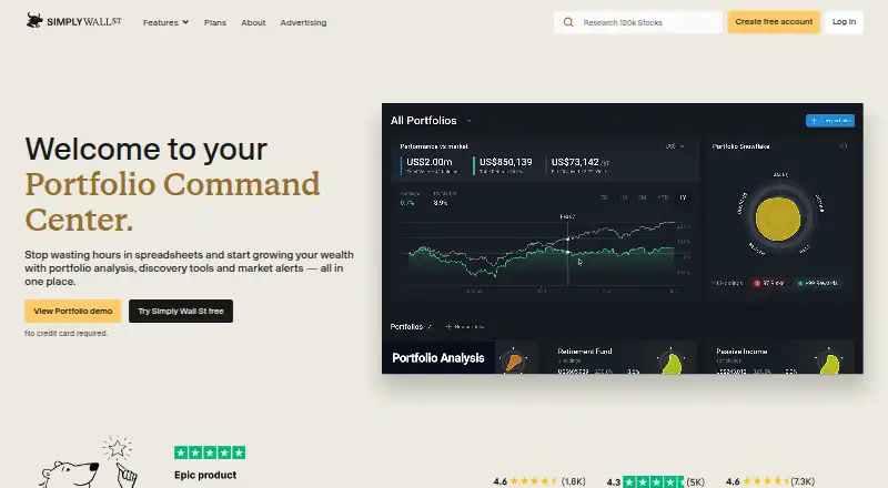 Simply Wall St's website